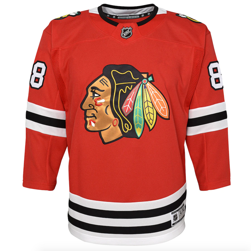 Youth Chicago Blackhawks Patrick Kane Red Home Premier Player Jersey (updated collar)
