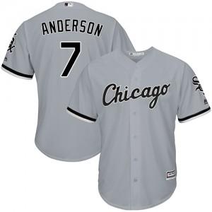 Mens Chicago White Sox Tim Anderson Cool Base Replica Jersey Grey