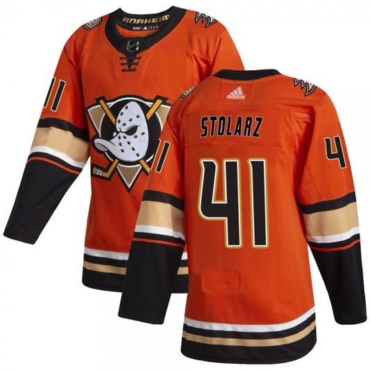 Anaheim Ducks #41 Anthony Stolarz Orange Alternate Authentic Stitched Hockey Jersey