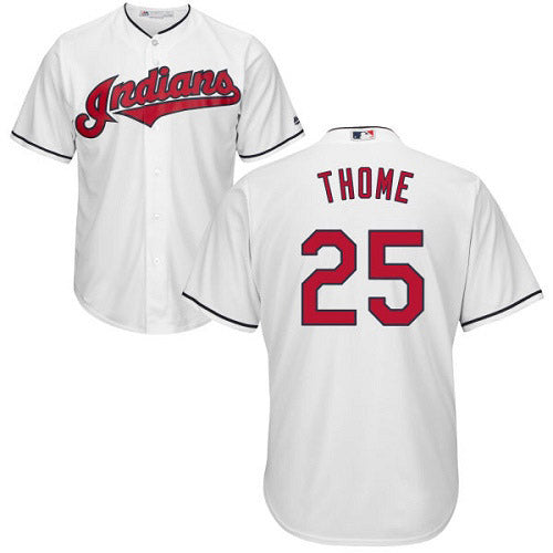 Men's Cleveland Indians Jim Thome Replica Home Jersey - White